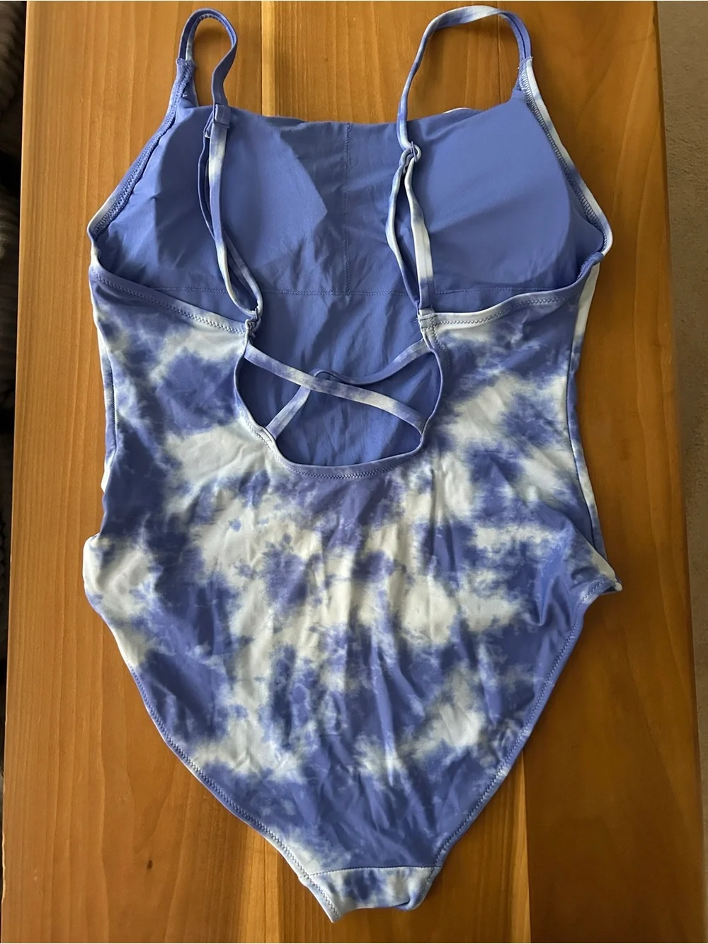 aerie Blue & White Tie-Dye One-Piece Swimsuit